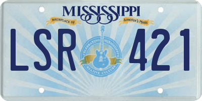 MS license plate LSR421