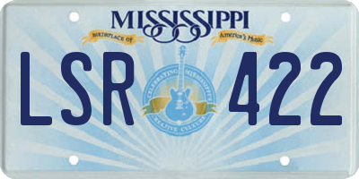 MS license plate LSR422