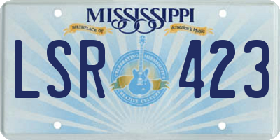 MS license plate LSR423