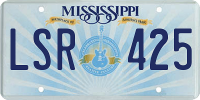 MS license plate LSR425