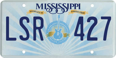 MS license plate LSR427