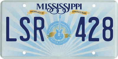 MS license plate LSR428