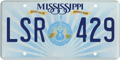 MS license plate LSR429