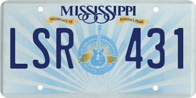 MS license plate LSR431