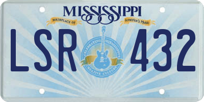 MS license plate LSR432