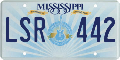MS license plate LSR442