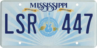 MS license plate LSR447