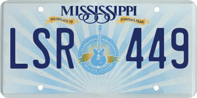 MS license plate LSR449