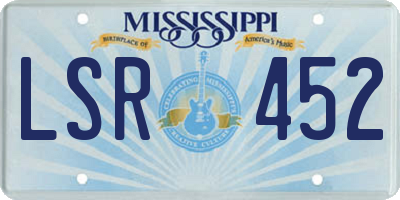 MS license plate LSR452