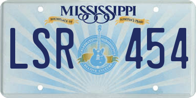 MS license plate LSR454