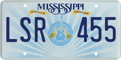 MS license plate LSR455