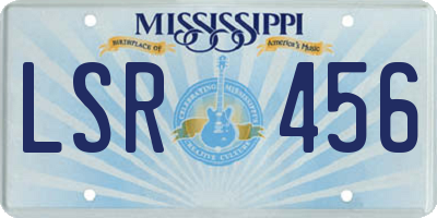 MS license plate LSR456