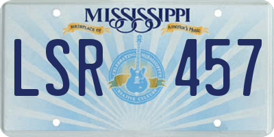 MS license plate LSR457
