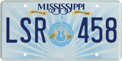 MS license plate LSR458