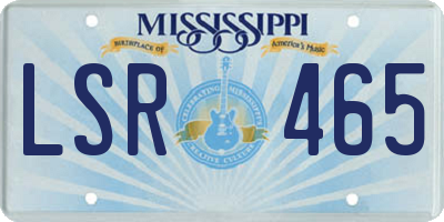 MS license plate LSR465