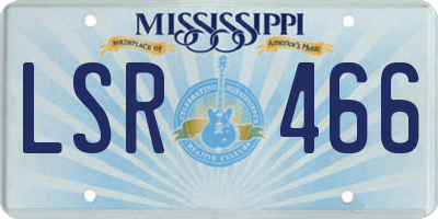 MS license plate LSR466