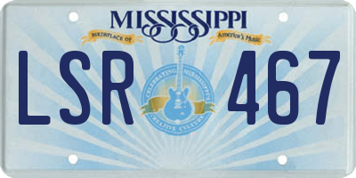 MS license plate LSR467
