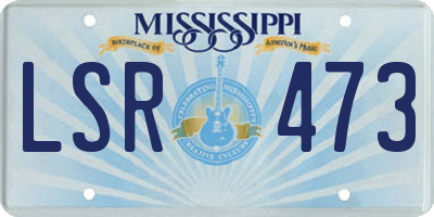 MS license plate LSR473