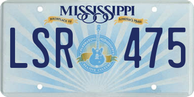 MS license plate LSR475