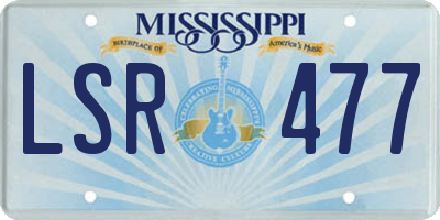 MS license plate LSR477