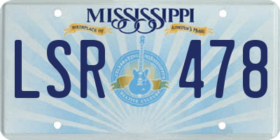 MS license plate LSR478