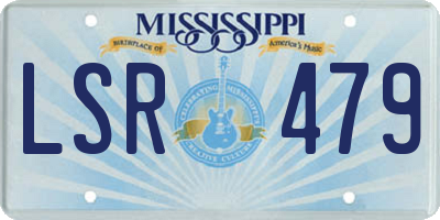 MS license plate LSR479