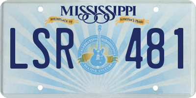MS license plate LSR481