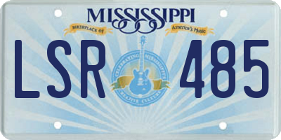 MS license plate LSR485