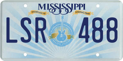 MS license plate LSR488