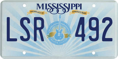 MS license plate LSR492