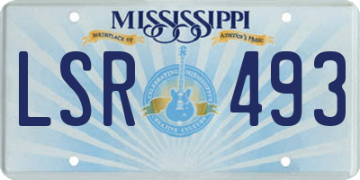 MS license plate LSR493