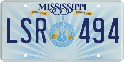 MS license plate LSR494