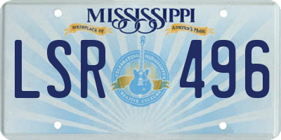 MS license plate LSR496