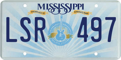 MS license plate LSR497