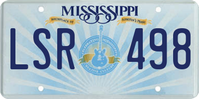 MS license plate LSR498