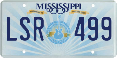 MS license plate LSR499