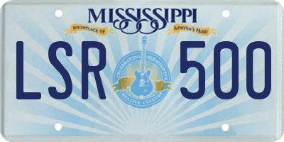 MS license plate LSR500