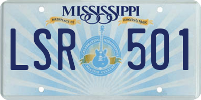 MS license plate LSR501