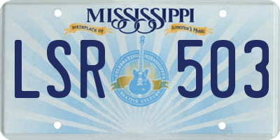 MS license plate LSR503