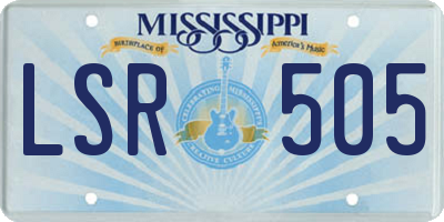 MS license plate LSR505