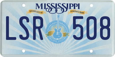 MS license plate LSR508