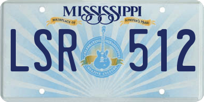 MS license plate LSR512
