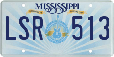MS license plate LSR513