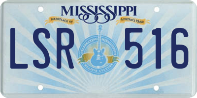 MS license plate LSR516
