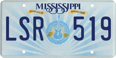 MS license plate LSR519