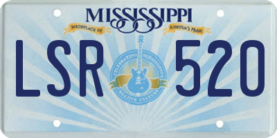MS license plate LSR520