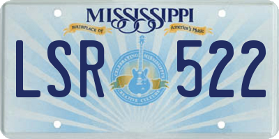 MS license plate LSR522