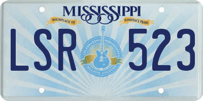 MS license plate LSR523