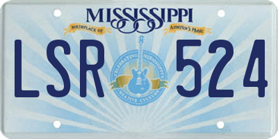 MS license plate LSR524