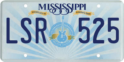 MS license plate LSR525